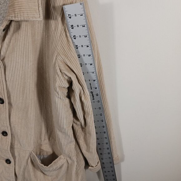 Blair, Medium, Creamy Tan Corduroy Chore Coat, Barn Coat, Sherpa Lined, Button - Picture 13 of 16